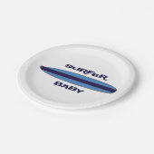 Blue Surfer Baby Papieren Bordje (Gekanteld)