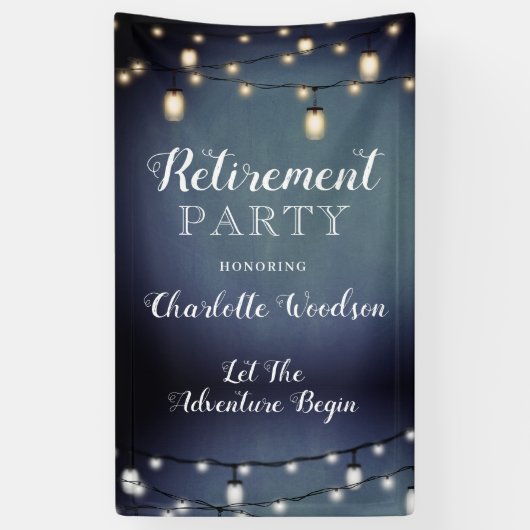 Blue Surprise Retirement Party Spandoek (Verticaal)
