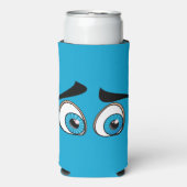 Blue Surprised Eyes Grappige Koelbox Seltzer Blikjeskoeler (Seltzer Voorkant)