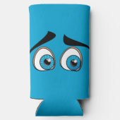 Blue Surprised Eyes Grappige Koelbox Seltzer Blikjeskoeler (Achterkant)