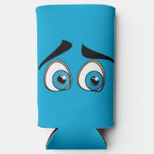 Blue Surprised Eyes Grappige Koelbox Seltzer Blikjeskoeler (Voorkant)