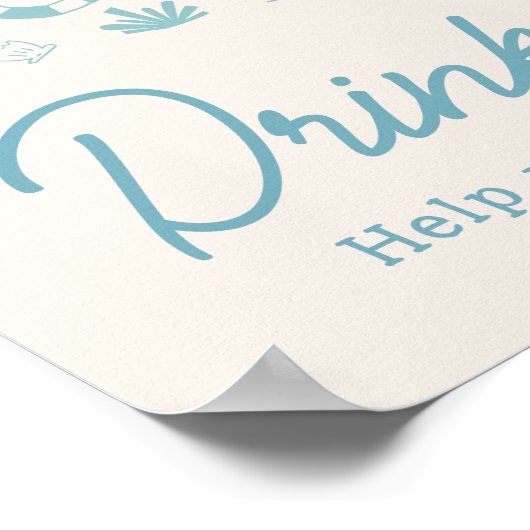 Blue Surven Baby aan boord Baby shower Drinken Poster (Hoek)
