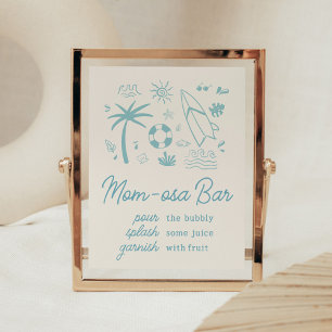 Blue Surven Baby aan boord Baby shower Mom Osa Bar Poster