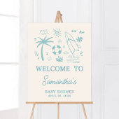Blue Surven Baby aan boord Baby shower Welkom Poster