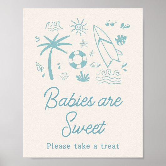 Blue Surven Baby aan boord Baby's zijn zoet Poster (Voorkant)