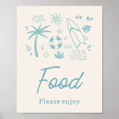 Blue Surven Baby aan boord van Baby shower Food Poster (Voorkant)