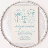 Blue Surven Baby aan boord van het Baby shower Kaart