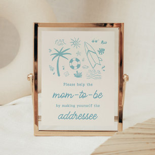 Blue Surven Baby aan boord van het enveloppenstati Poster