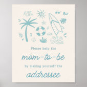 Blue Surven Baby aan boord van het enveloppenstati Poster (Voorkant)