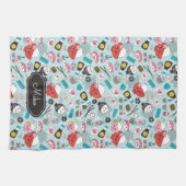 Blue Sushi Gepersonaliseerd Schattige Patroon Theedoek (Horizontaal)