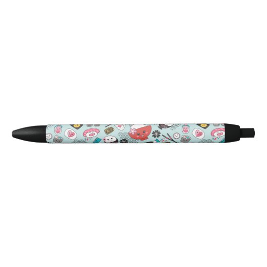 Blue Sushi Personalized Cute Fun Zwarte Inkt Pen (Voorkant)