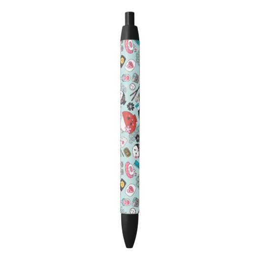 Blue Sushi Personalized Cute Fun Zwarte Inkt Pen (Voorkant Verticaal)