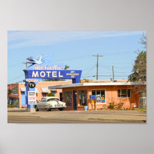 Blue Swallow Motel, Route 66, New Mexico Poster