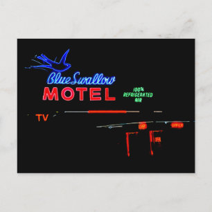 Blue Swallow Motel Sign, Tucumcari, New Mexico Briefkaart