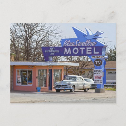 Blue Swallow Motel, Tucumcari, New Mexico Briefkaart (Voorkant)