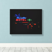 Blue Swallow Motel, Tucumcari, New Mexico Canvas Afdruk (Insitu (Houten vloer))