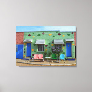 Blue Swallow Motel, Tucumcari, New Mexico Canvas Afdruk