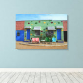 Blue Swallow Motel, Tucumcari, New Mexico Canvas Afdruk (Insitu (Houten vloer))