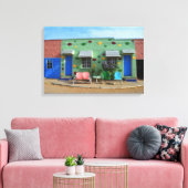 Blue Swallow Motel, Tucumcari, New Mexico Canvas Afdruk (Insitu (Woonkamer))