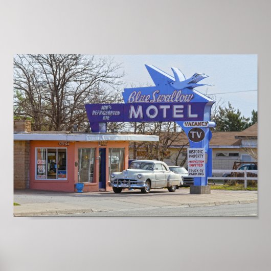 Blue Swallow Motel, Tucumcari, New Mexico Poster (Voorkant)