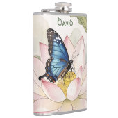 Blue Swallowtail Butterfly With Lotus Flower Name Heupfles (Rechts)