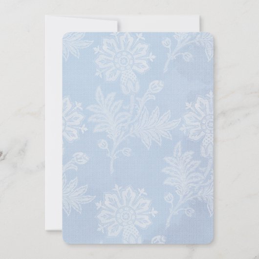 Blue Swan Baby shower Invitation Kaart (Achterkant)