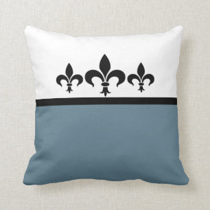 Blue Swanky Fleur De Lis Pillow Kussen