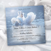 Blue Swans Lake Wedding Kaart