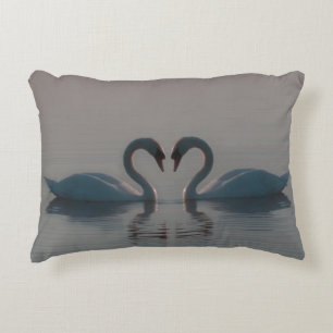 Blue Swans Must Be Love Accent Kussen