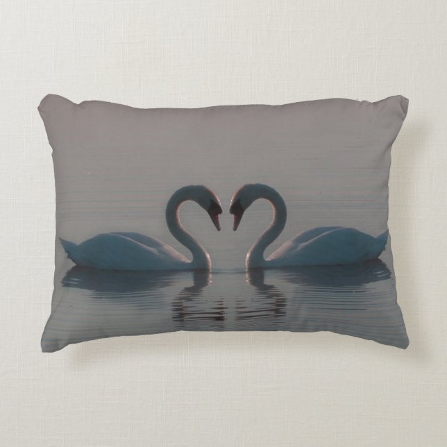 Blue Swans Must Be Love Accent Kussen (Voorkant)
