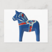 Blue Swedish Dala Horse Briefkaart (Voorkant)