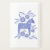 Blue Swedish Dala Horse Custom Name Planner (Achterkant)