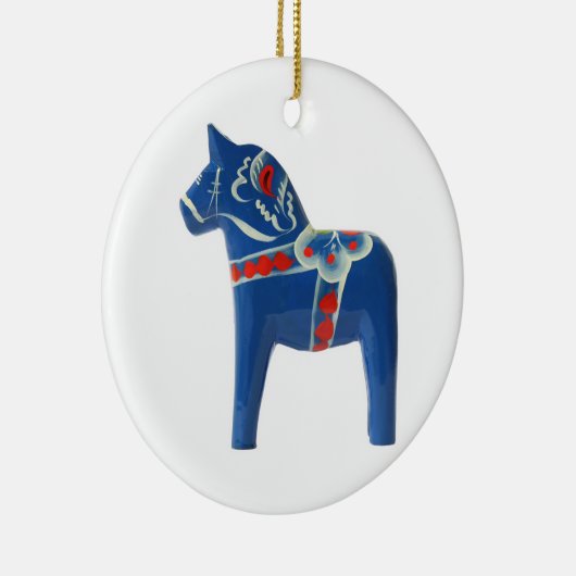 Blue Swedish Dala Horse Keramisch Ornament (Rechts)
