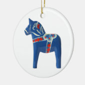 Blue Swedish Dala Horse Keramisch Ornament (Links)
