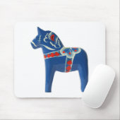 Blue Swedish Dala Horse Muismat (Met muis)