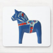 Blue Swedish Dala Horse Muismat (Voorkant)