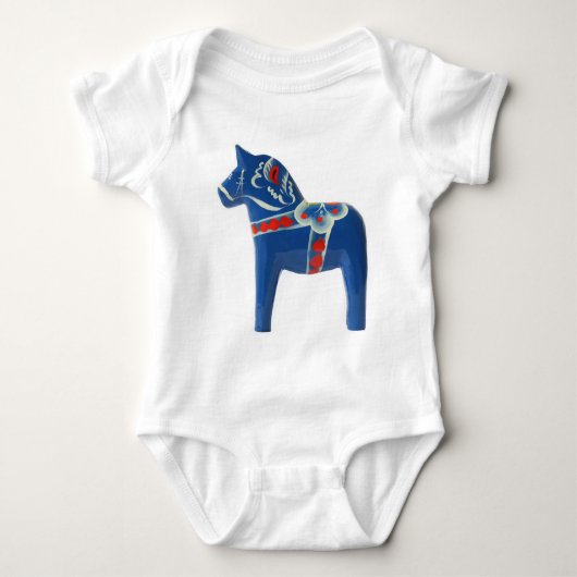 Blue Swedish Dala Horse Romper (Voorkant)