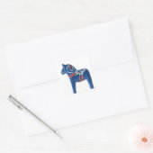 Blue Swedish Dala Horse Vierkante Sticker (Envelop)