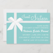 Blue Sweet 16 Invitation Kaart (Voorkant)