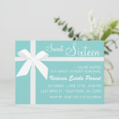 Blue Sweet 16 Invitation Kaart (Staand voorkant)