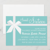 Blue Sweet 16 Invitation Kaart (Voorkant / Achterkant)