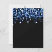 Blue Sweet 16 Sparkly String Lights Opslagdatum Save The Date (Achterkant)