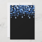 Blue Sweet 16 Sparkly String Lights Opslagdatum Save The Date (Achterkant)