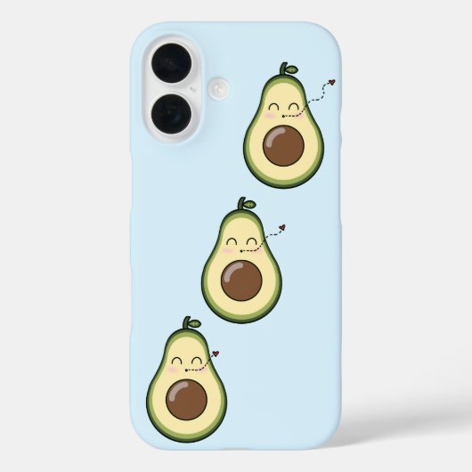 Blue Sweet Avocado Kiss Case-Mate iPhone Case (Achterkant)