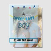 Blue Sweet Baby Boy Baby shower Stars Vellum Uitnodigingen (Offset (Koppel))