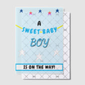 Blue Sweet Baby Boy Baby shower Stars Vellum Uitnodigingen (Offset (Uitnodiging))