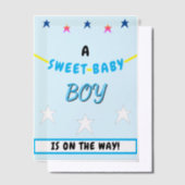 Blue Sweet Baby Boy Baby shower Stars Vellum Uitnodigingen (Offset)
