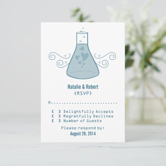 Blue Sweet Chemistry Response Kaart (Staand voorkant)