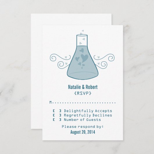 Blue Sweet Chemistry Response Kaart (Voorkant / Achterkant)