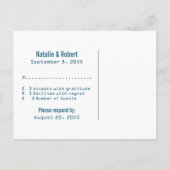 Blue Sweet Chemistry RSVP Briefkaart (Achterkant)